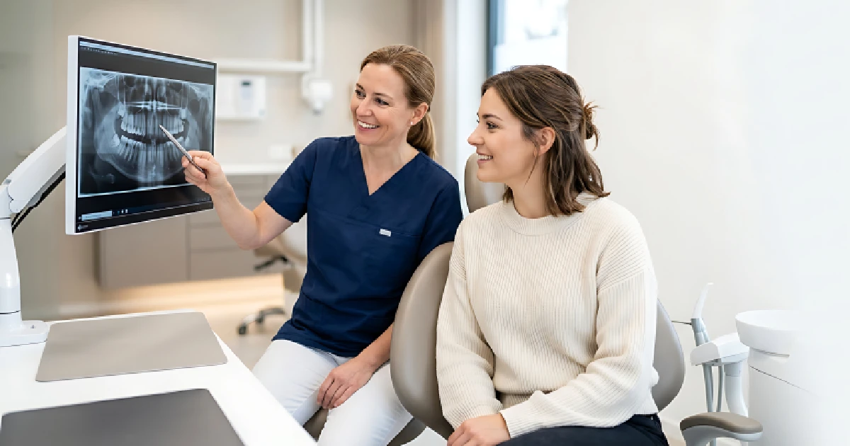 Dentist Explaining Early Cavity Treatment With Dental X-Ray by 24th Street Dental Biltmore in Phoenix, AZ